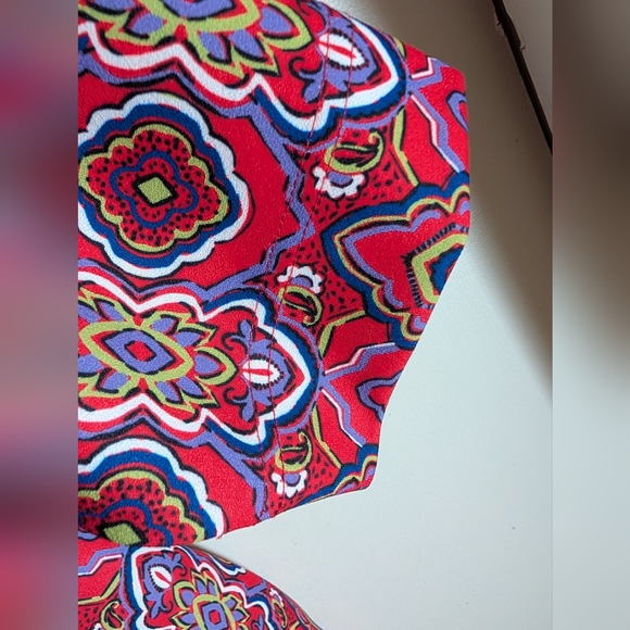 Foxcroft Tammy Geometric Tile Knit Crepe 3/4 Sleeve Dress S - Picture 7 of 7